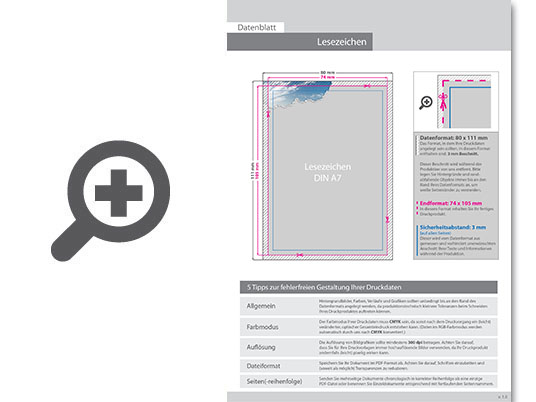 Product Bild lesezeichen_din_a7_(7_4_cm_x_10_5_cm)__einseitig_bedruckt